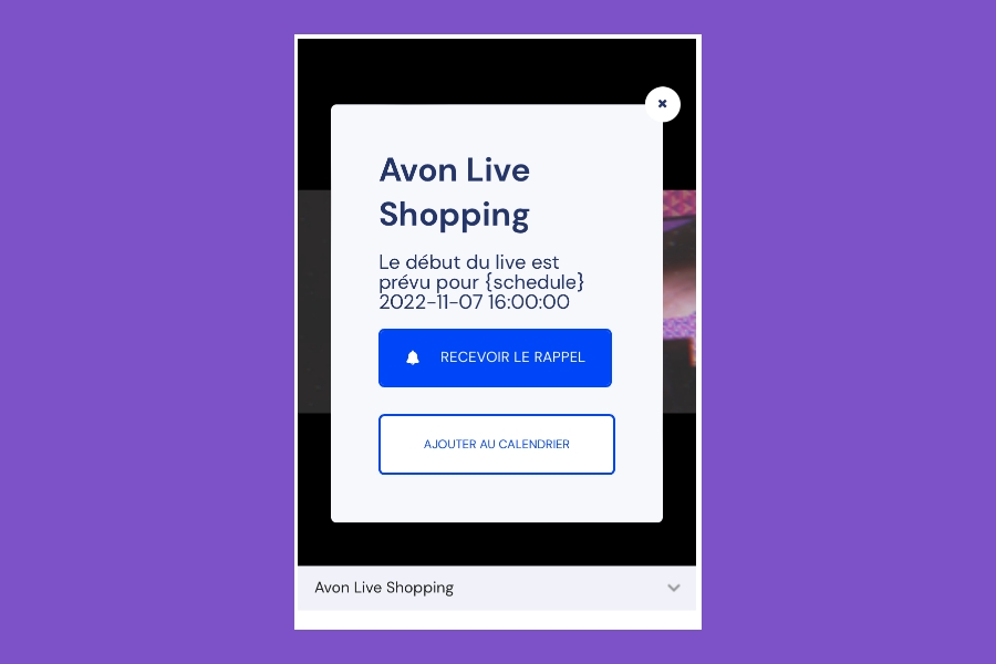 notification feature active for a live shopping session - Streams.live